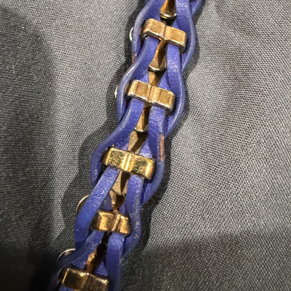 Blue Braided Flower Bracelet with Multicolor Stones - Picture 9 of 9
